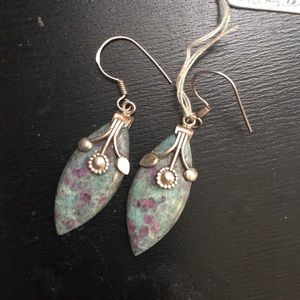 Ruby in Fuchsite earrings